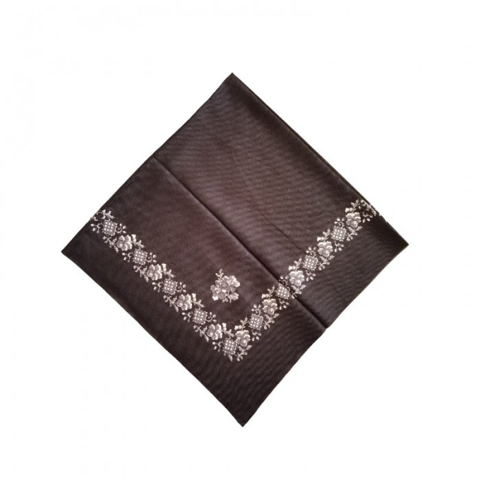 Batic traditional negru cu flori gri