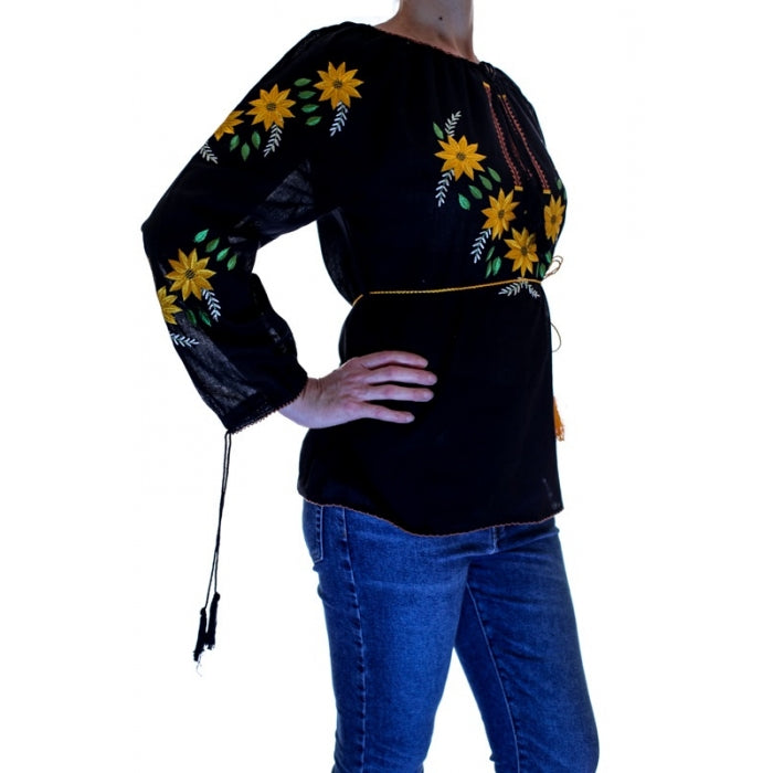 Ie Traditionala romaneasca brodata negru