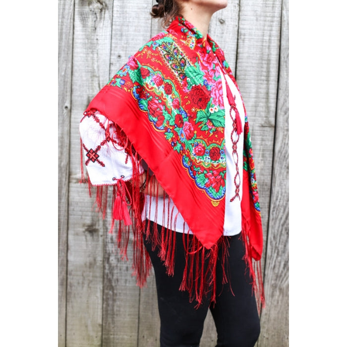 Sal traditinal rosu inflorat