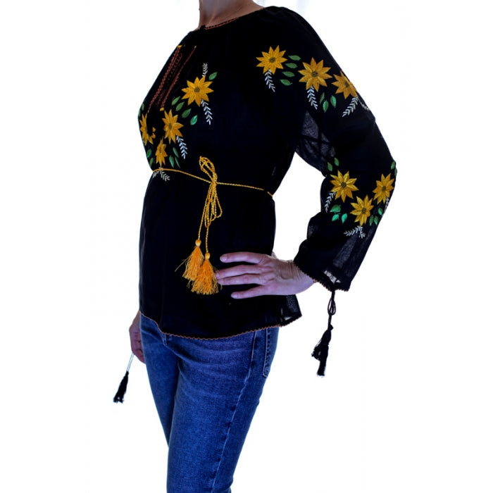 Ie Traditionala romaneasca brodata negru