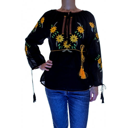 Ie Traditionala romaneasca brodata negru