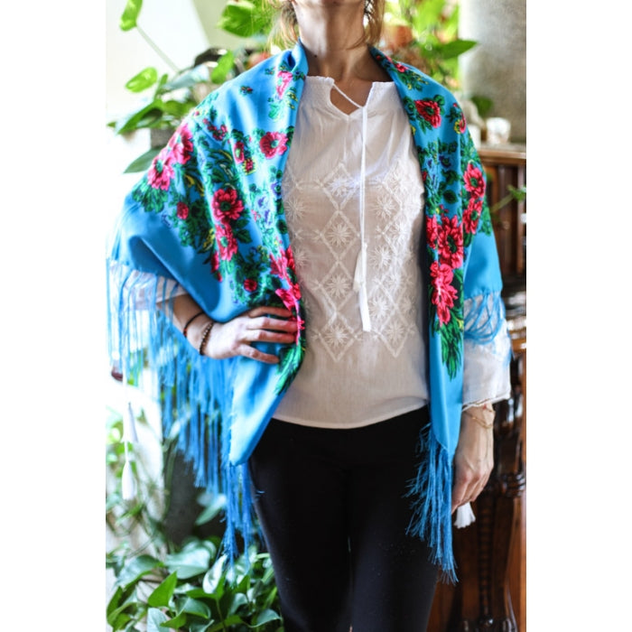 Sal albastru deschis inflorat