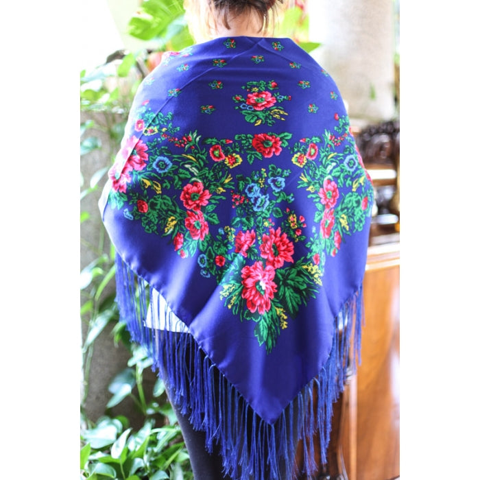 Sal albastru inchis inflorat