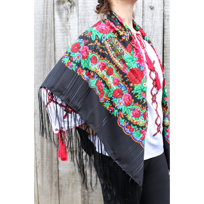 Sal traditional negru inflorat