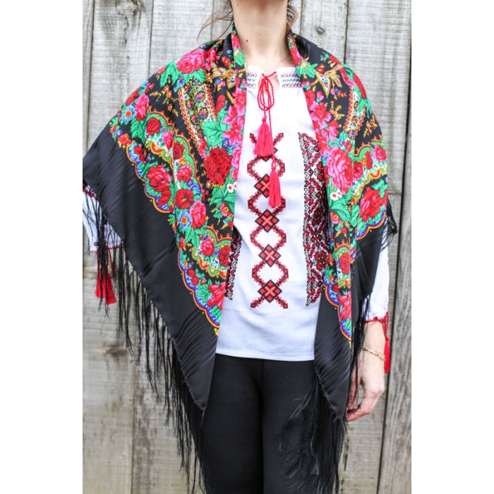 Sal traditional negru inflorat